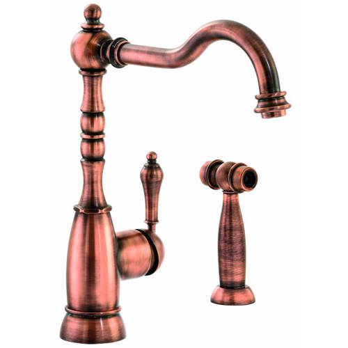 Larger image of Abode Bayenne Single Lever Kitchen Tap With Handspray (Cen Copper).