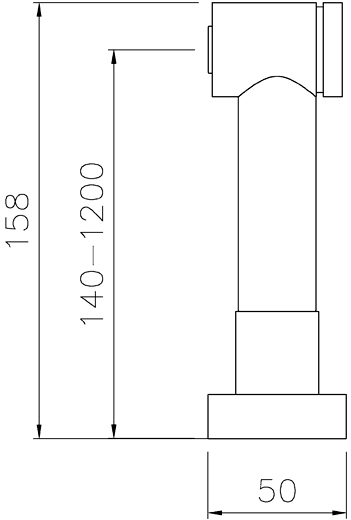 Technical image of Abode Pull Out Hand Spray kitchen Rinser (Chrome).