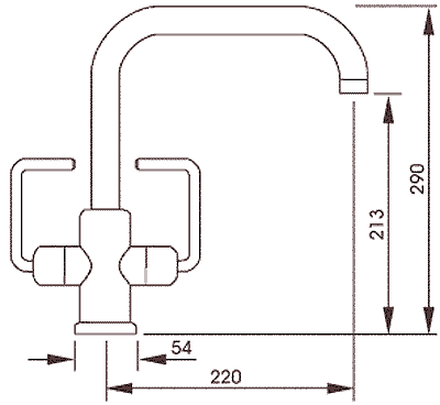 Technical image of Abode Milo Monobloc Kitchen Tap (Chrome).