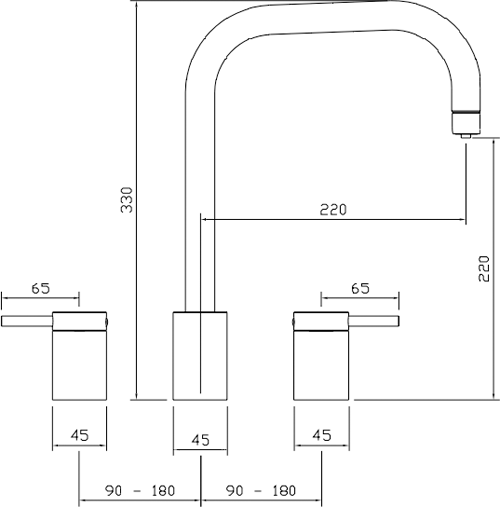 Technical image of Abode Pronteau Project Kitchen Tap, Boiling, Hot, Cold & Filtered (B Nickel).