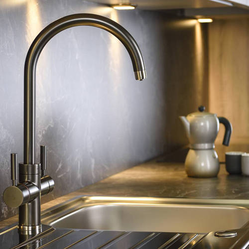 Larger image of Abode Pronteau 3 In 1 Boiling Water Filtered Kitchen Tap (Graphite).