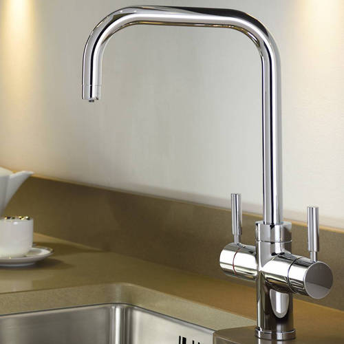 Larger image of Abode Pronteau 3 In 1 Boiling Water Filtered Kitchen Tap (Chrome).