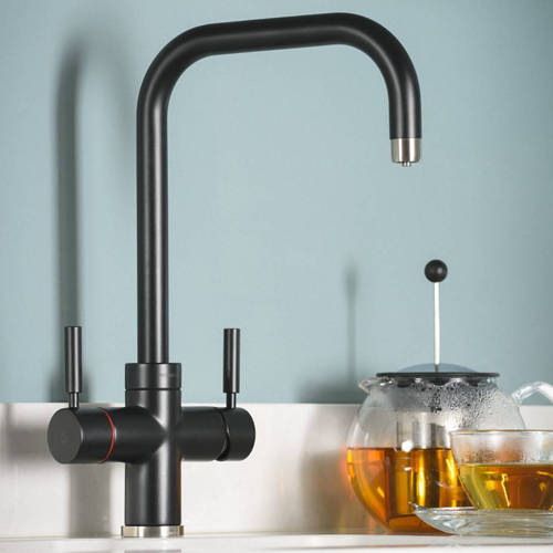 Larger image of Abode Pronteau 3 In 1 Boiling Water Filtered Kitchen Tap (Matt Black).