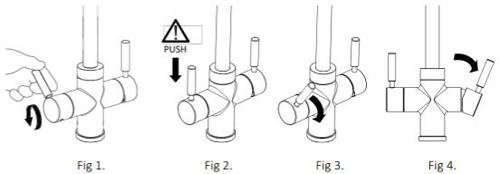 Technical image of Abode Pronteau 4 In 1 Boiling Water Filtered Kitchen Tap (Brushed Nickel).
