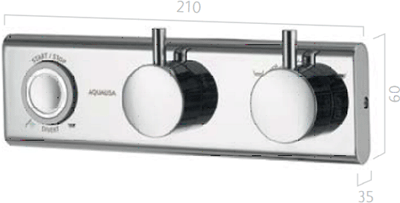 Technical image of Aqualisa HiQu Digital Bath Valve Kit 10 & Overflow Bath Filler (Gravity).