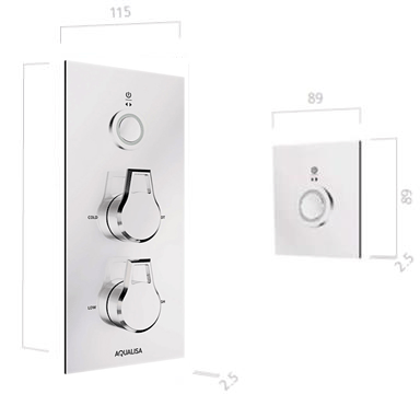 Technical image of Aqualisa Infinia Digital Shower Pack 35 (Chrome Astratta Handles, GP).