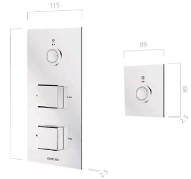 Technical image of Aqualisa Infinia Digital Shower Pack 51 (Chrome Piazza Handles, GP).