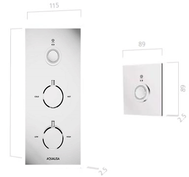 Technical image of Aqualisa Infinia Digital Shower Pack 55 (Chrome Tondo Handles, GP).