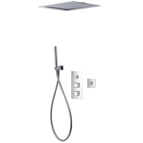 Larger image of Aqualisa Infinia Digital Shower Pack 66 (Chrome & White Piazza Handles, HP).