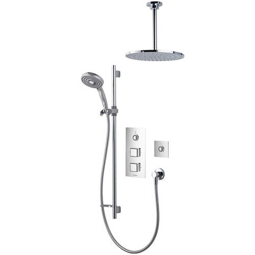 Larger image of Aqualisa Infinia Digital Shower Pack 78 (Chrome & White Piazza Handles, HP).