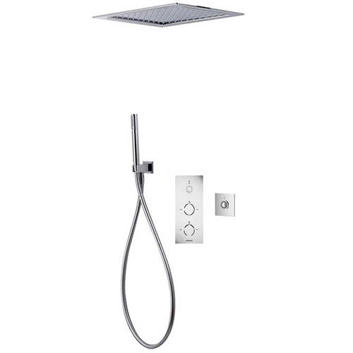 Larger image of Aqualisa Infinia Digital Shower Pack 70 (Chrome & White Tondo Handles, HP).