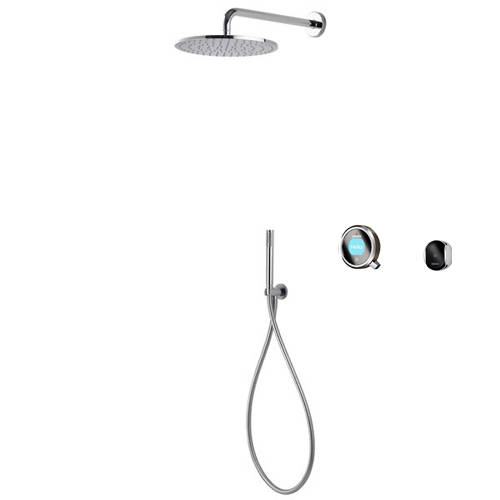Larger image of Aqualisa Q Smart Shower Pack 04P With Remote & Pewter Accent (Gravity).
