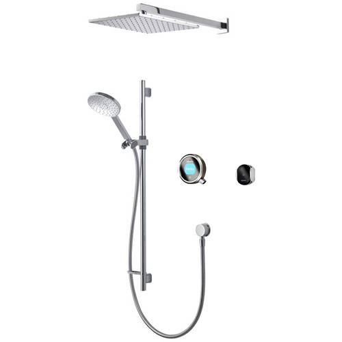 Larger image of Aqualisa Q Smart Shower Pack 08P With Remote & Pewter Accent (Gravity).