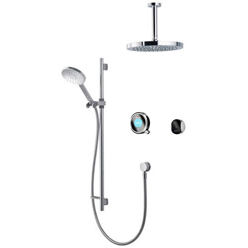 Larger image of Aqualisa Q Smart Shower Pack 12BC With Remote & Black Accent (Gravity).