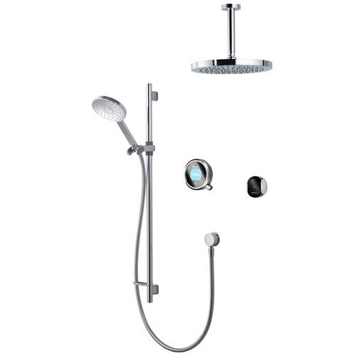 Larger image of Aqualisa Q Smart Shower Pack 12GR With Remote & Grey Accent (Gravity).