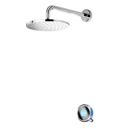 Larger image of Aqualisa Q Q Smart 15BL With Round Shower Head, Arm & Blue Accent (HP).