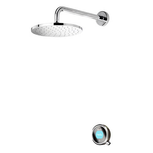 Larger image of Aqualisa Q Q Smart 15P With Round Shower Head, Arm & Pewter Accent (HP).