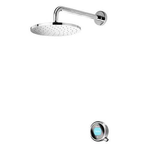 Larger image of Aqualisa Q Q Smart 16C, Round Shower Head, Arm & Chrome Accent (Gravity).