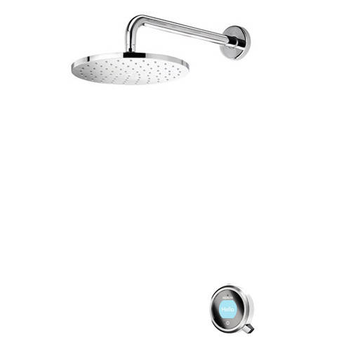 Larger image of Aqualisa Q Q Smart 16W, Round Shower Head, Arm & White Accent (Gravity).