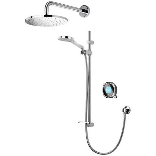 Larger image of Aqualisa Q Q Smart 18GR With Shower Head, Slide Rail & Grey Acc (Gravity).