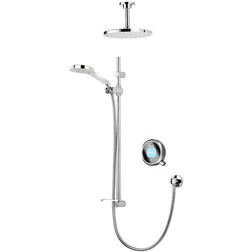 Larger image of Aqualisa Q Q Smart 19GR With Shower Head, Slide Rail & Grey Accent (HP).
