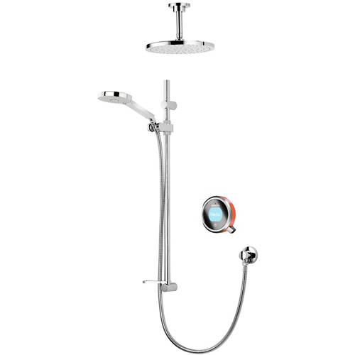 Larger image of Aqualisa Q Q Smart 19OR With Shower Head, Slide Rail & Orange Accent (HP).