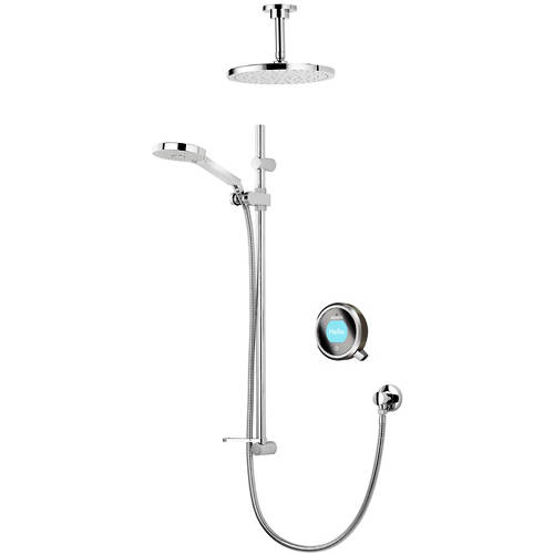 Larger image of Aqualisa Q Q Smart 19P With Shower Head, Slide Rail & Pewter Accent (HP).