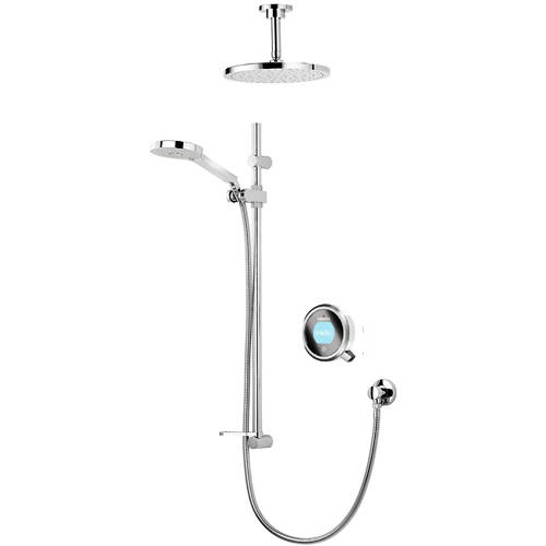 Larger image of Aqualisa Q Q Smart 19W With Shower Head, Slide Rail & White Accent (HP).