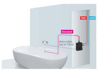 Example image of Aqualisa HiQu Digital Smart Bath Filler Valve With LED Light (HP, Combi).