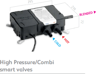 Technical image of Aqualisa HiQu Digital Smart Bath Filler Valve With LED Light (HP, Combi).