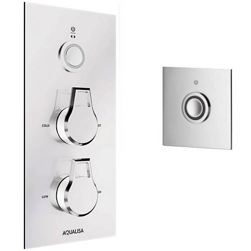 Larger image of Aqualisa Infinia Digital Shower & Remote (Chrome & White Astratta Hand, GP).