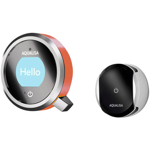 Larger image of Aqualisa Q Smart Shower With 1 Outlet, Remote & Orange Accent (HP).