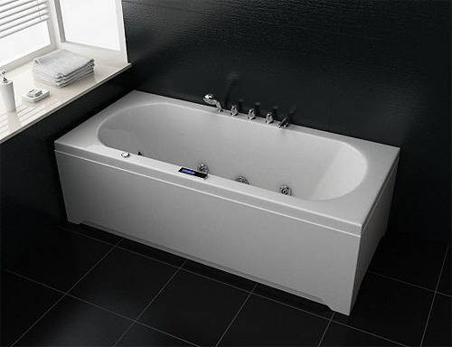 Larger image of Crown Double Ended Whirlpool Bath With Panels. 1800x800mm.