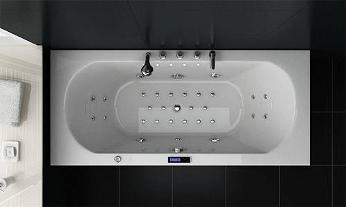 Example image of Crown Double Ended Whirlpool Bath With Panels. 1800x800mm.