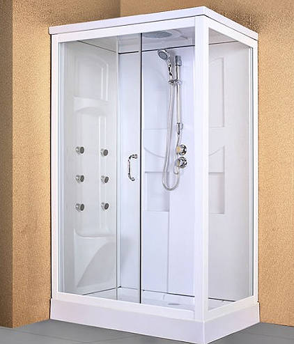 Larger image of Crown Rectangular Shower Cabin, 6 x Body Jets & Tray. 1200x800mm.