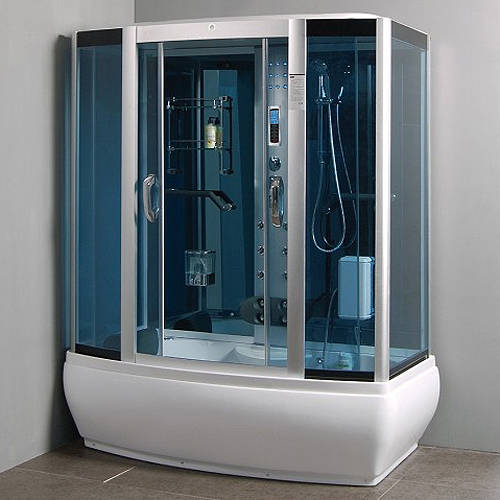 Larger image of Crown Steam Shower & Whirlpool Bath. 1700x900mm.