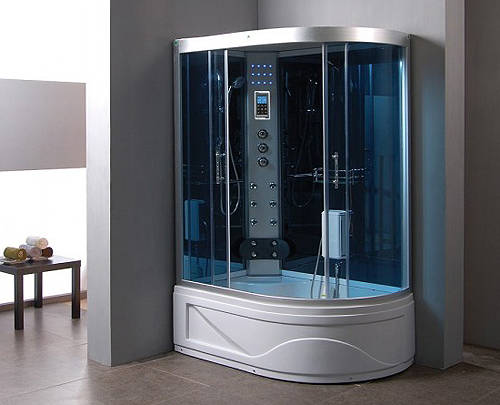 Example image of Crown Offset Quadrant Steam Shower Cubical. 1300x850mm (Right Hand).
