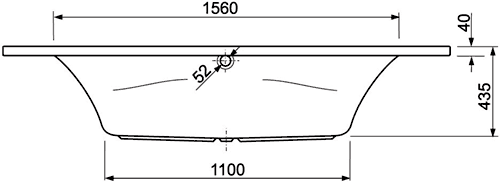 Technical image of Aquaestil Ambassador Corner Whirlpool Bath. 8 Jets. 1400x1400mm.