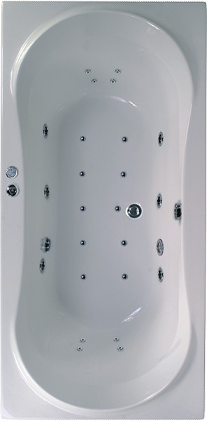 Larger image of Aquaestil Apollo Eclipse Double Ended Whirlpool Bath. 24 Jets. 1800x800mm.