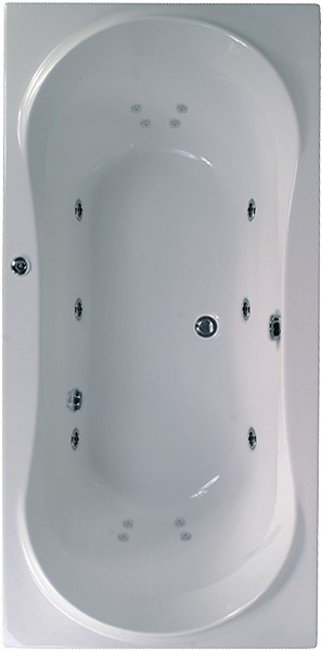 Larger image of Aquaestil Apollo Maxi Turbo Whirlpool Bath. 14 Jets. 1800x900mm.