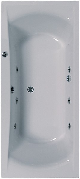 Larger image of Aquaestil Arena Double Ended Whirlpool Bath. 6 Jets. 1700x750mm.