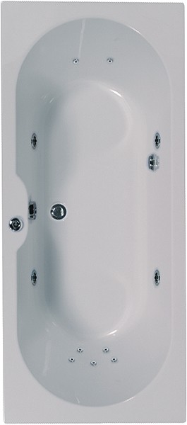 Larger image of Aquaestil Calisto Double Ended Whirlpool Bath. 11 Jets. 1700x700mm.