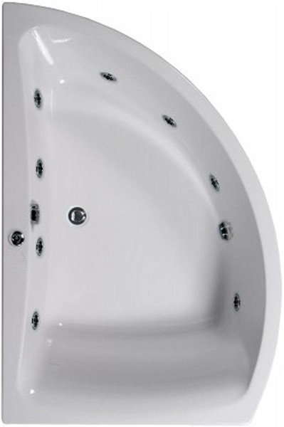 Larger image of Aquaestil Comet Corner Whirlpool Bath, 8 Jets. Left Handed. 1500x1000mm.