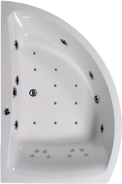 Larger image of Aquaestil Comet Eclipse Comet Corner Whirlpool Bath. 24 Jets. Left Hand. 1500x1000.