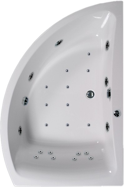 Larger image of Aquaestil Comet Eclipse Aquamaxx Corner Whirlpool Bath. 24 Jets. Right Handed.