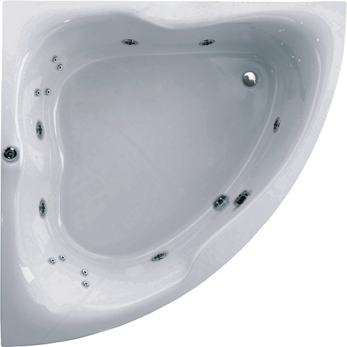 Larger image of Aquaestil Gloria Corner Whirlpool Bath. 14 Jets. 1400x1400mm.