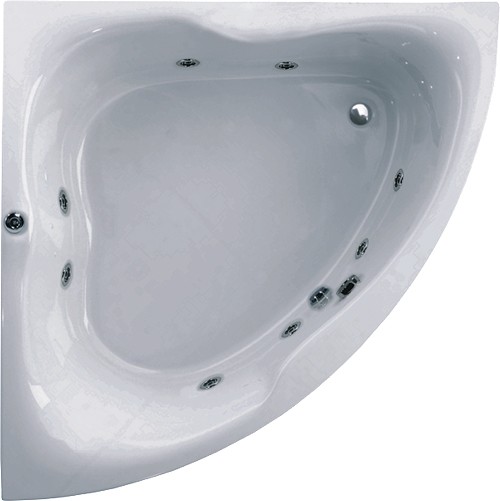 Larger image of Aquaestil Gloria Corner Whirlpool Bath. 8 Jets. 1400x1400mm.