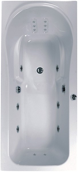 Larger image of Aquaestil Iceland Large Whirlpool Bath. 14 Jets. 2000x900mm.