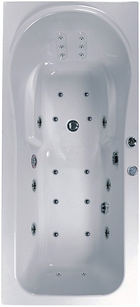 Larger image of Aquaestil Iceland Large Eclipse Whirlpool Bath. 24 Jets. 2000x900mm.