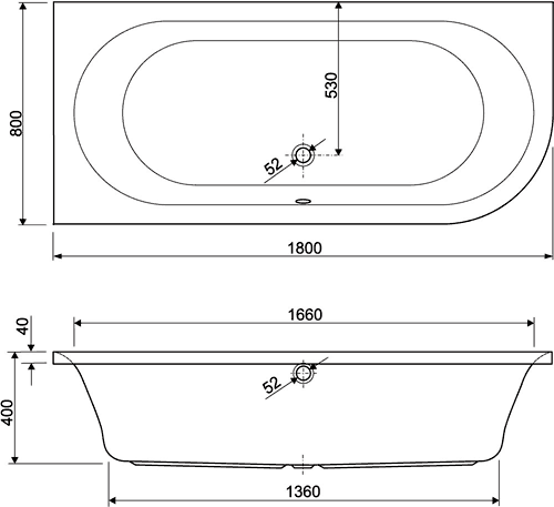 Technical image of Aquaestil Metauro2 Corner Turbo Whirlpool Bath & Panel. 14 Jets. Right Hand